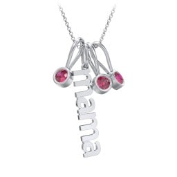 Modern Mama Necklace with 3 Birthstone Charms