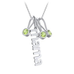 Modern Mama Necklace with 3 Birthstone Charms