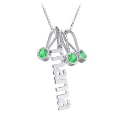 Modern Mama Necklace with 3 Birthstone Charms