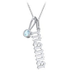 Gothic Mama Necklace with Birthstone Charm