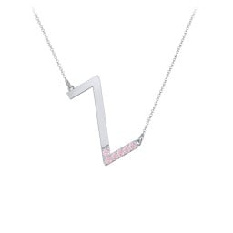 Asymmetrical Initial Necklace with Accent Stones - Z