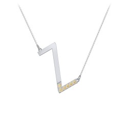 Asymmetrical Initial Necklace with Accent Stones - Z