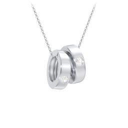 Engravable Gemstone Stacking Ring Charm Necklace - 2