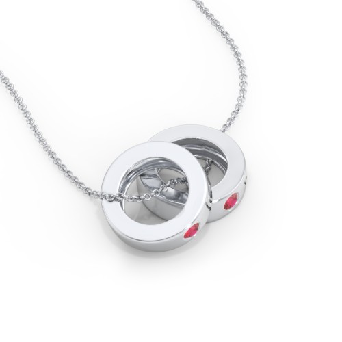 Engravable Gemstone Stacking Ring Charm Necklace - 2