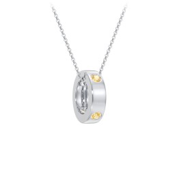 Multi-Gemstone Stacking Ring Charm Necklace - 1