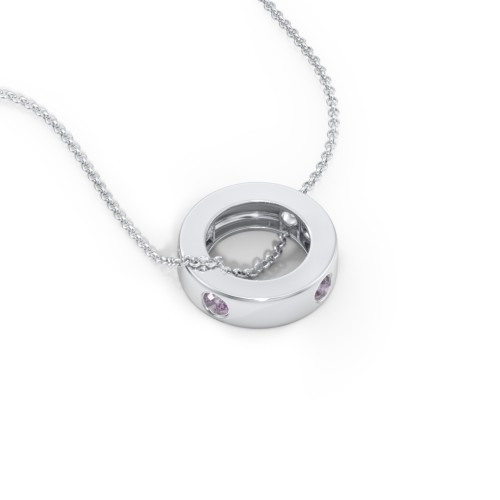 Multi-Gemstone Stacking Ring Charm Necklace - 1
