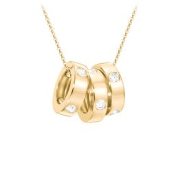 Multi-Gemstone Stacking Ring Charm Necklace - 3