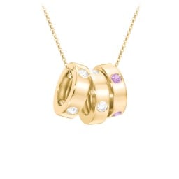 Multi-Gemstone Stacking Ring Charm Necklace - 3