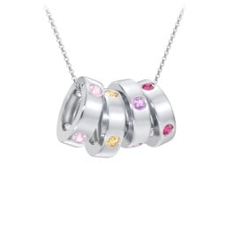 Multi-Gemstone Stacking Ring Charm Necklace - 4