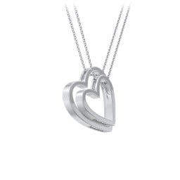 Engravable Heart In Heart Necklace Set