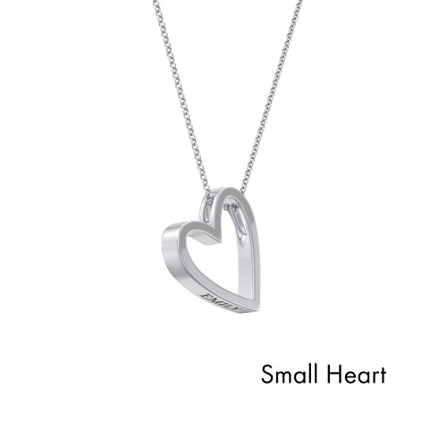 Engravable Heart In Heart Necklace Set – Sterling Silver