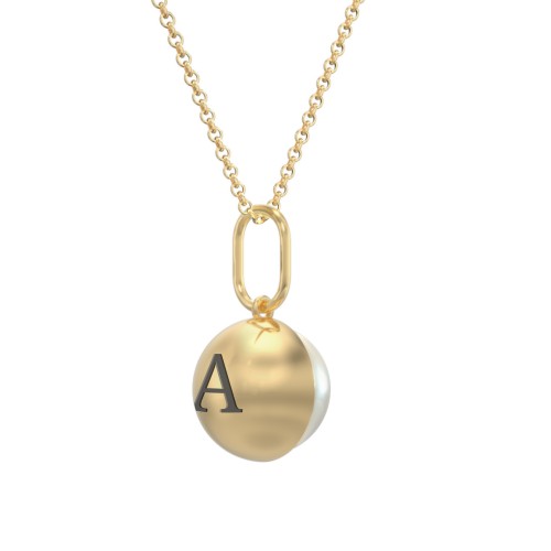 Engravable Half-Cup Pearl Necklace