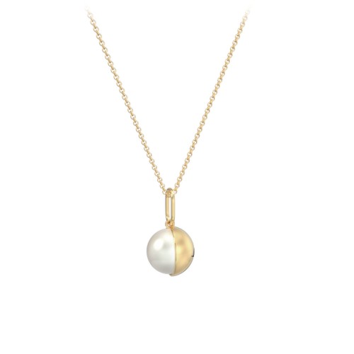 Engravable Half-Cup Pearl Necklace