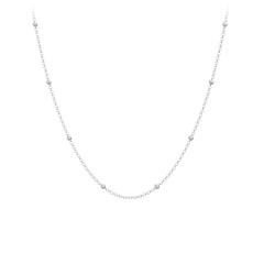 16" Ball Station Cable Chain Necklace – Sterling Silver