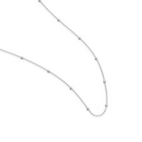 16" Ball Station Cable Chain Necklace – Sterling Silver