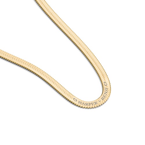 Engravable 16" Herringbone Chain in Yellow Ion-Plated Steel