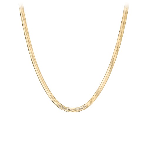 Engravable 16" Herringbone Chain in Yellow Ion-Plated Steel