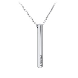 Engravable 3D Cylinder Urn Necklace in Stainless Steel