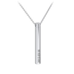 Engravable 3D Cylinder Urn Necklace in Stainless Steel – Stainless Steel