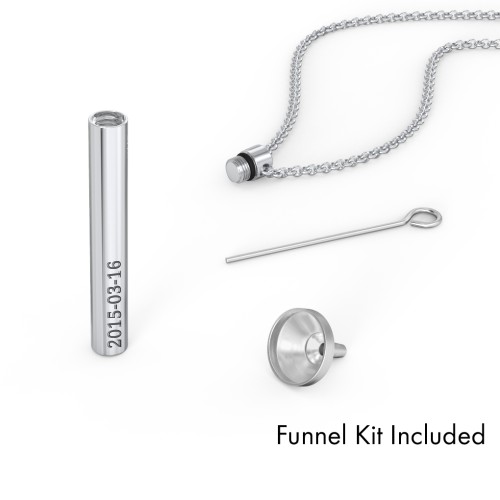 Engravable 3D Cylinder Urn Necklace in Stainless Steel – Stainless Steel