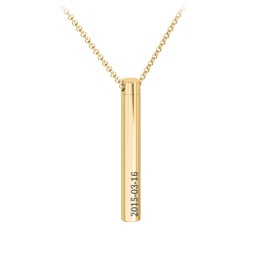 Engravable 3D Cylinder Urn Necklace in Yellow Ion-Plated Steel