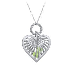 Radiant Caged Heart Necklace with 1-6 Birthstones