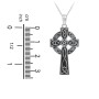 Engravable Celtic Cross Necklace with Black Enamel