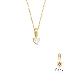 Engravable Generations Stacking Hearts Pendant - 1 in 18K Gold Plated Silver with Diamond