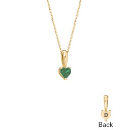 Engravable Generations Stacking Hearts Pendant - 1 in 18K Gold Plated Silver with Emerald