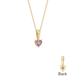Engravable Generations Stacking Hearts Pendant - 1 in 18K Gold Plated Silver with Alexandrite