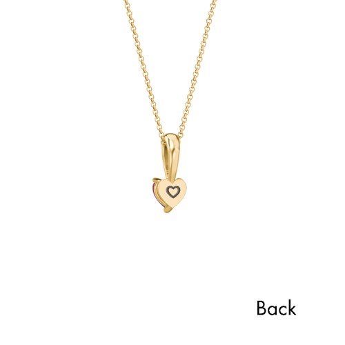 Engravable Generations Stacking Hearts Pendant - 1 – 18K Gold Plated Silver with Ruby