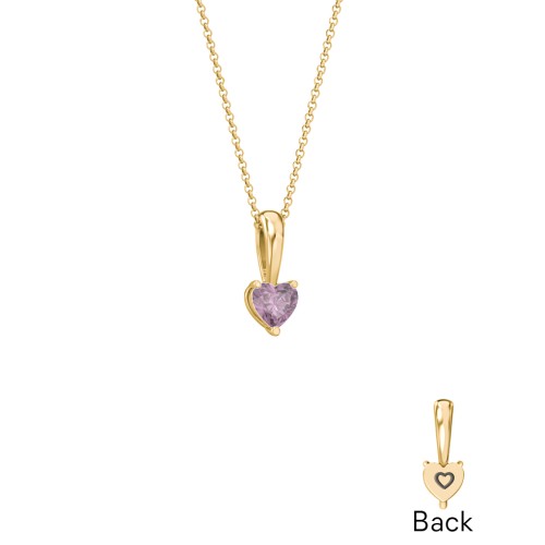 Engravable Generations Stacking Hearts Pendant - 1 – 18K Gold Plated Silver with Alexandrite