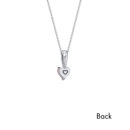 Engravable Generations Stacking Hearts Pendant - 1 – Sterling Silver with Ruby