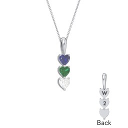 Engravable Generations Stacking Hearts Pendant - 3