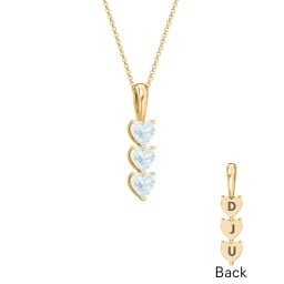 Engravable Generations Stacking Hearts Pendant - 3