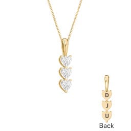 Engravable Generations Stacking Hearts Pendant - 3