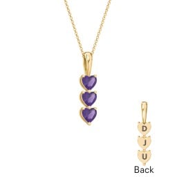 Engravable Generations Stacking Hearts Pendant - 3