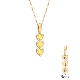 Engravable Generations Stacking Hearts Pendant - 3