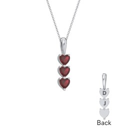 Engravable Generations Stacking Hearts Pendant - 3