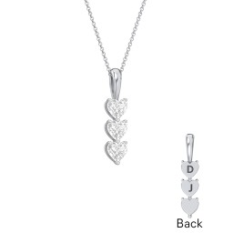Engravable Generations Stacking Hearts Pendant - 3