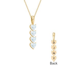Engravable Generations Stacking Hearts Pendant - 4