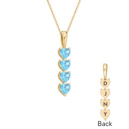 Engravable Generations Stacking Hearts Pendant - 4