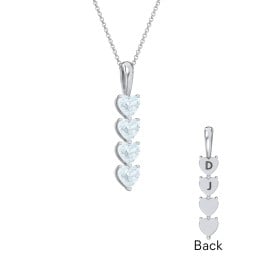 Engravable Generations Stacking Hearts Pendant - 4