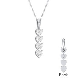 Engravable Generations Stacking Hearts Pendant - 4