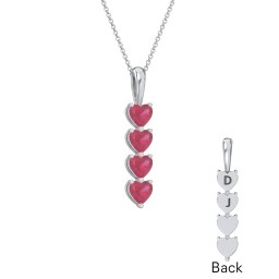 Engravable Generations Stacking Hearts Pendant - 4