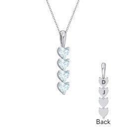 Engravable Generations Stacking Hearts Pendant - 4