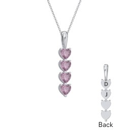 Engravable Generations Stacking Hearts Pendant - 4