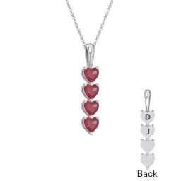 Engravable Generations Stacking Hearts Pendant - 4