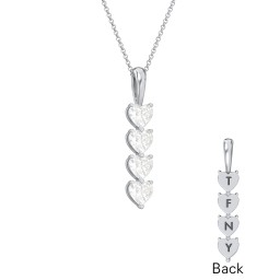 Engravable Generations Stacking Hearts Pendant - 4