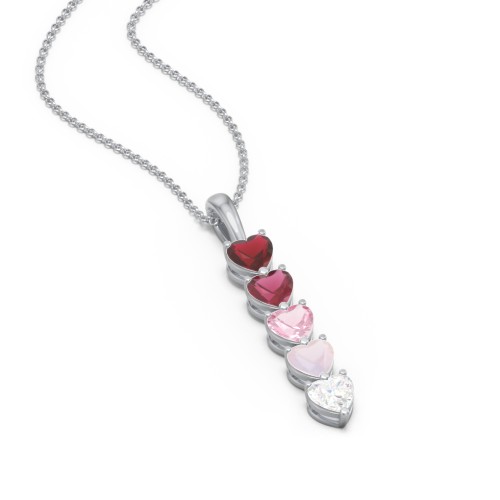 Engravable Generations Stacking Hearts Pendant - 5